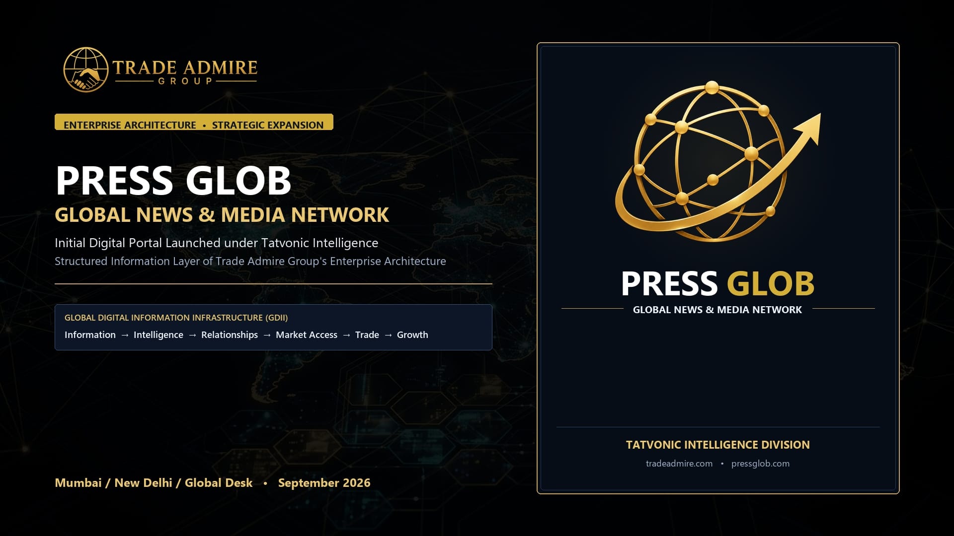 Trade Admire Group Begins Development of Press Glob as Part of Its Structured Enterprise Architecture